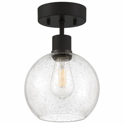 Burgundy Globe 12" Matte Black LED Indoor/Outdoor Light Fixture