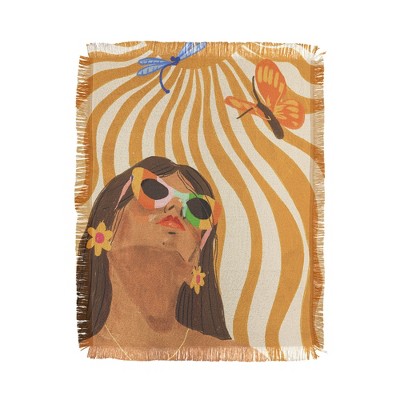 Gigi Rosado Sun woman 56"x46" Woven Throw Blanket - Deny Designs