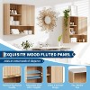 Modern Fluted Wall Cabinet with Sliding Door, Faux Marble Top & Adjustable Shelf, Curved Medicine Cabinet for Bathroom or Laundry Room - 4 of 4