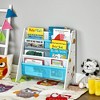 SONGMICS Kids Bookcase Book Organizer with Anti-Tip Kit Storage Shelf for Children's Room Playroom School White Blue and Gray - 2 of 4