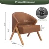Modern Accent Chair, Mid Century Accent Chair with Teddy Velvet, Upholstered Comfy Reading Chair, Armless Side Sofa Chair for Living Room Bedroom - 3 of 4