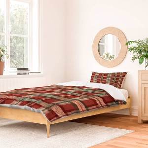 Twin Christmas Tartan Duvet Set Green/Red - Deny Designs - 1 of 4