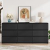 Angel Sar 62" Modern Black 9 Drawer Dresser, Minimalist Bedroom Dresser with Smooth Gliding Drawers, Large Storage Cabinet for Clothes - 3 of 4