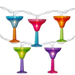 Northlight 10-Count Vibrantly Colored Margarita Glass Summer Outdoor Patio Christmas Light Set, 7.5' White Wire - 1 of 4