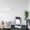 Evideco French Home Goods Freestanding Towel Rack Three Bars Tempered White Glass Base - 2 of 4