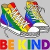 Adult Design By Humans Be Kind Sneakers LGBTQIA PrideBy Legato Tendo T-Shirt - image 2 of 2