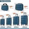 FATMOON 6-Piece ABS Hardshell Luggage Set - Lightweight & Durable Suitcases with Dual Spinner Wheels, Carry-On & Check-In Size, Inky Blue - 3 of 4