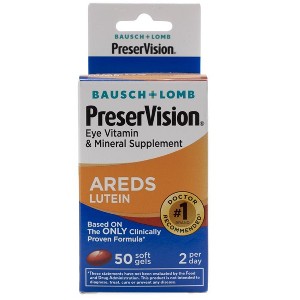 Bausch & Lomb Preservision with Lutein Eye Vitamin,SoftGels, 50 Count - 1 of 2