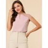 INSPIRE CHIC Women's Ruffle Neck Mesh Panel Keyhole Back Cap Sleeve Blouse - 2 of 4