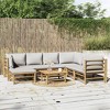vidaXL Garden Lounge Set Light grey, Natural bamboo - 2 of 4