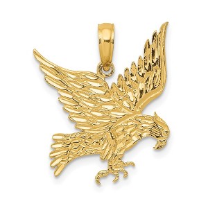 Black Bow Jewelry 14k Yellow Gold Flat Eagle Pendant, 18mm - 1 of 4