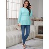 INSPIRE CHIC Women's Nursing Top Ruffle Pleated Long Sleeve Tunic Rayon Postpartum Breastfeeding Shirt Pregnancy Clothes - 3 of 4
