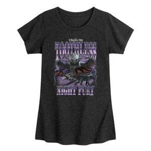 Girls' - How To Train Your Dragon - Toothless Collage Fitted Short Sleeve Graphic T-Shirt - 1 of 4