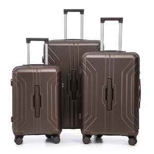 Gulches 3-Piece Luggage Set: 20"/24"/28" Brown ABS Spinner Suitcases with TSA Lock - 1 of 4