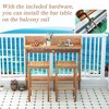 Tangkula 6 PCS Acacia Wood Balcony Table Set w/ Shelf Footrest Curved Wood Seat - 4 of 4