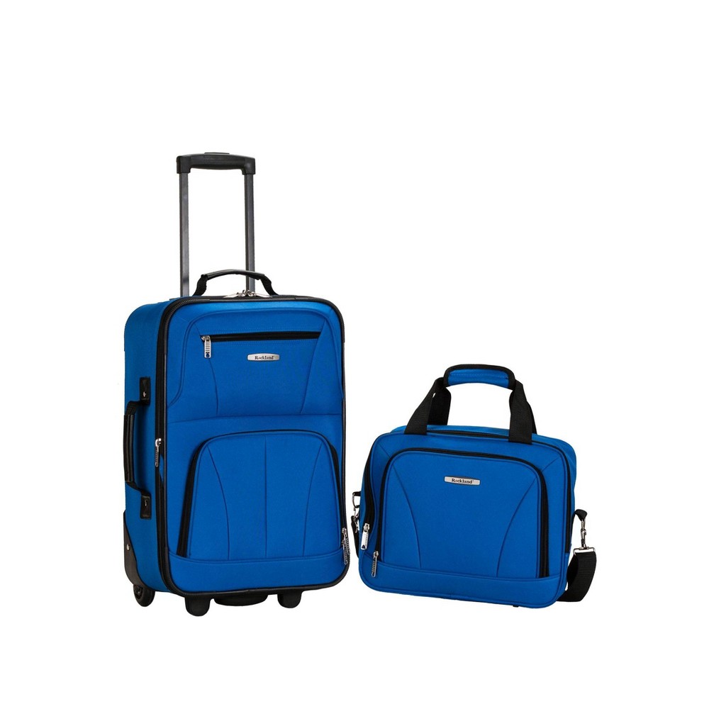 Photos - Travel Accessory Rockland Fashion 2pc Softside Carry On Luggage Set - Blue 