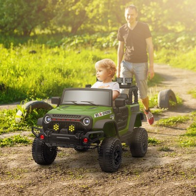 Green 12V Battery Powered SUV Ride-On Truck with Bluetooth and LED Lights