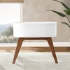 Delta Children Aero Bassinet Modern Portable Baby Crib with Solid Wood Legs, Mattress Pad and Fitted Sheet - White - 2 of 4