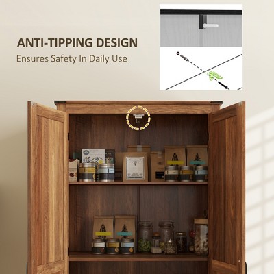 HBEZON 72" Farmhouse Pantry Cabinet with Adjustable Shelves, Kitchen Pantry Cabinet with 2 Doors — фото 7