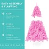 Best Choice Products Pre-Lit Pink Christmas Tree, Artificial Full Holiday Decoration w/ Branch Tips, Incandescent Lights - 4 of 4