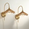 Possini Euro Design Possini Euro Primrose 17 1/4" H Brass Plug-In Wall Lamp Set of 2 - 2 of 4