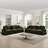 Classic Chenille Sleeper Sofa Couch, Flared Arms, Removable Ruffled Skirt, Spindle Legs, Deep Seat Cloud Sectional with 3 Movable Ottomans - 2 of 4
