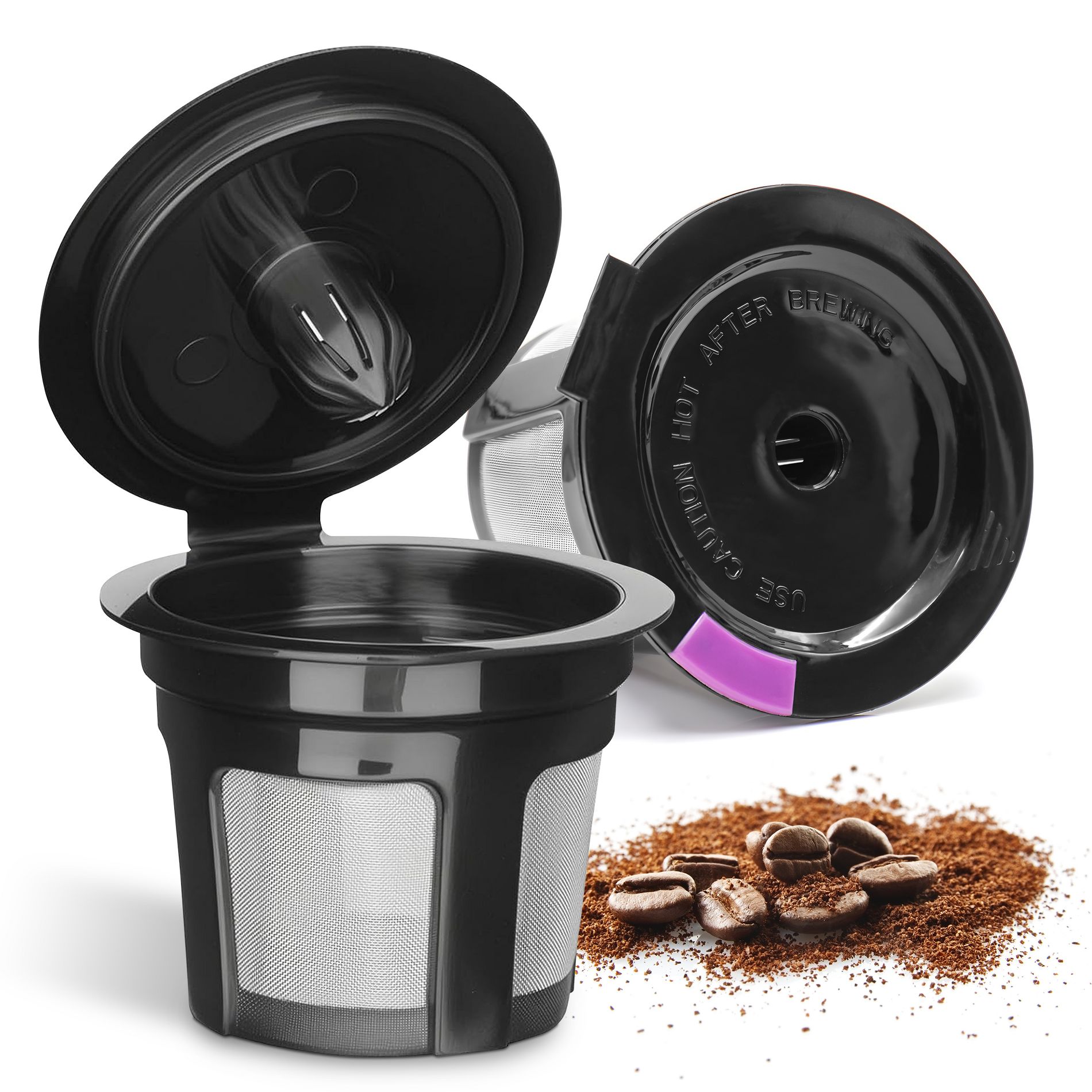 Waloo Reusable K-Cups - Compatible with Keurig Brewers - Universal Coffee Filters - Stainless Mesh Refillable Pods - Dishwasher Safe