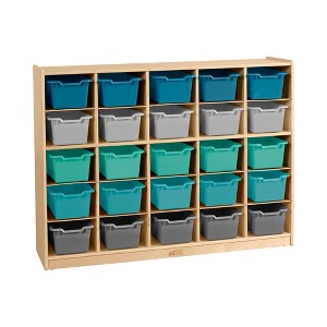 ECR4Kids 25 Cubby School Storage Cabinet, Mobile Storage with 25 Bins - 1 of 4