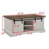 CAVINAS Rectangular Barn Door Design Coffee Table with Storage Shelves,Farmhouse Storage Center Table for Living Room,Apartment - 4 of 4
