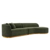 131.89" Daria Linen Upholstered Sofa Sectional with Pillows Olive Green - Manhattan Comfort - 4 of 4