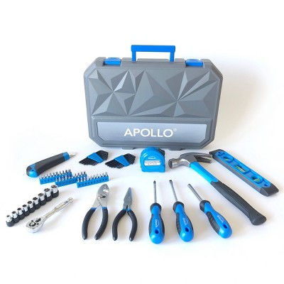 65-Piece Blue High-Alloy Steel Household Tool Set with Case
