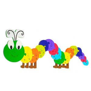 Orange Tree Toys: Caterpillar Alphabet Puzzle - 27 Piece Wooden Animal Shaped Puzzle - 1 of 4
