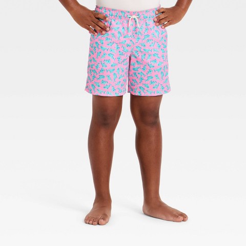 Детские купальники Cat & Jack Boys' Shark Printed Swim Trunks - Cat & Jack™ Pink M