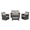 CAVINAS Patio Table and Chairs Set, Rattan Chairs Wicker Patio Furniture, Modern Outdoor Seating Set with Footstool for Balcony - 4 of 4