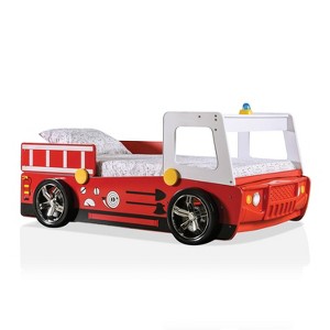 miBasics Twin Kamphora Fire Truck Engine Youth Kids' Bed Red - 1 of 4