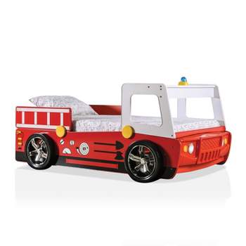 Twin Kamphora Fire Truck Engine Youth Kids' Bed - Red - miBasics