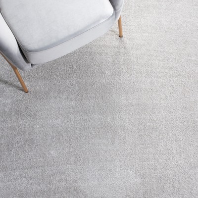Luxurious Grey Hand-Knotted 3'x5' Synthetic Area Rug
