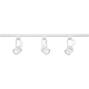 Pro Track Layna 3-Head LED Ceiling or Wall Track Light Fixture Kit Linear Bullet Spot Light GU10 Dimmable White Metal Modern Kitchen Bathroom 44" Wide