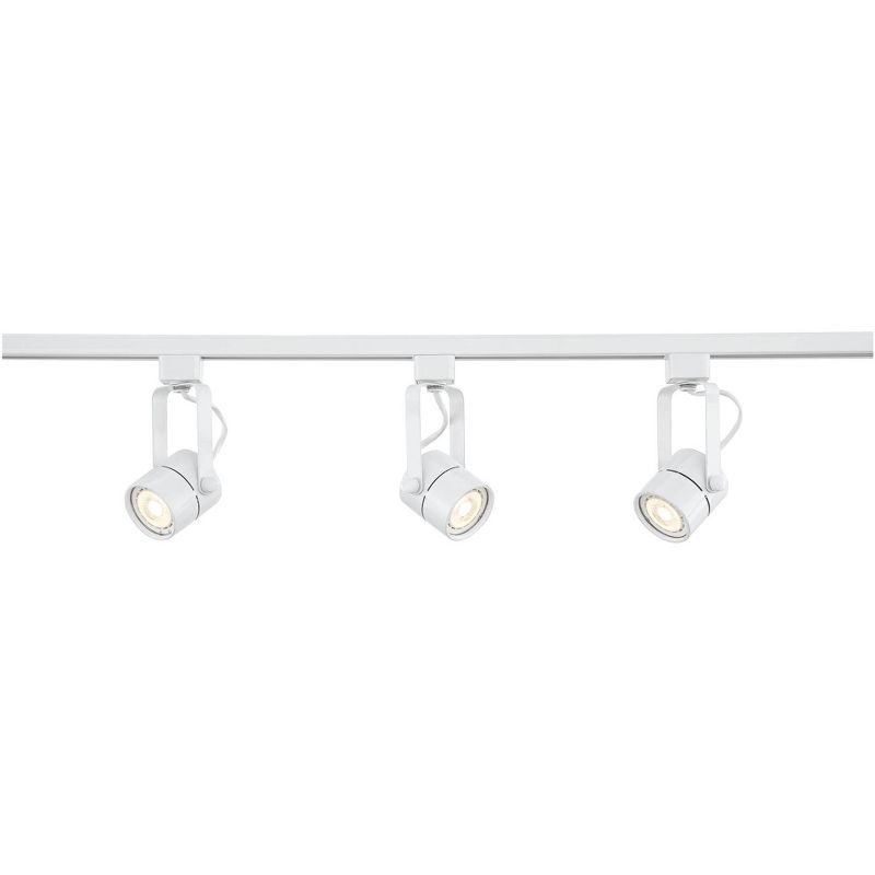Pro Track Layna 3-Head LED Ceiling or Wall Track Light Fixture Kit Linear Bullet Spot Light GU10 Dimmable White Metal Modern Kitchen Bathroom 44" Wide, 1 of 9
