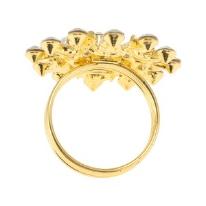 Unique Bargains Napkin Rings Faux Pearls Flower Stainless Steel Gold Tone 1 Pc - 1 of 3