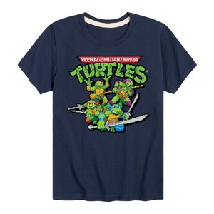 Boys' - Teenage Mutant Ninja Turtles - Gaming Group And Logo Short Sleeve Graphic T-Shirt - 1 of 4