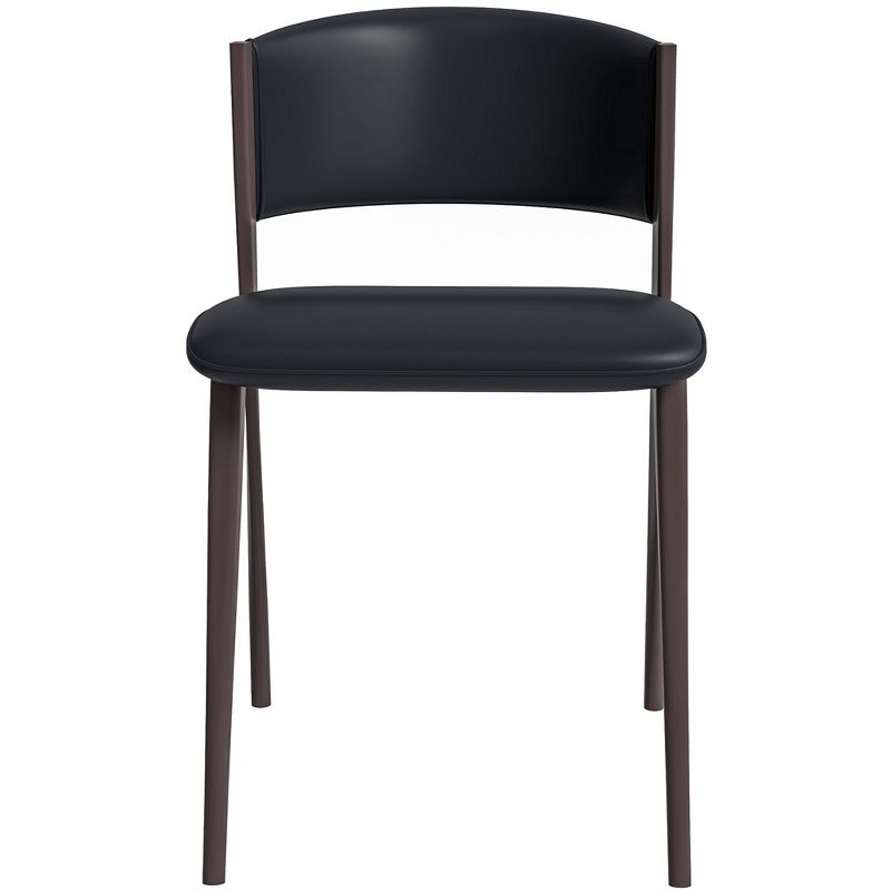 LeisureMod Aspen Modern Dining Chairs, Upholstered Leather Kitchen Room Chairs, with Metal Legs, Stylish and Ergonomic Design, 4 of 9