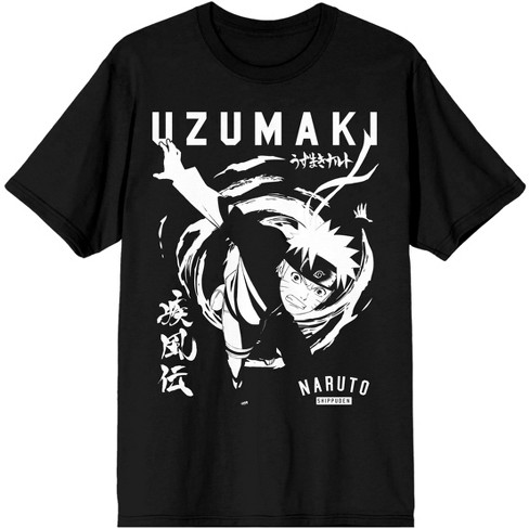 Naruto Shippuden Uzumaki Text Black Graphic Tee - image 1 of 3