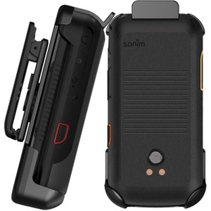 Nakedcellphone Holster Case for Sonim XP3plus 5G Flip Phone (2025, X320) - Ratchet Belt Clip Holder - Black - 1 of 4