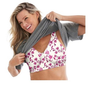 Comfort Choice Women's Plus Size Wireless Microfiber T-Shirt Bra - 1 of 4