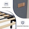 Bed Frame with Vertical Channel Headboard, Upholstered Bed Frame with Wood Slats - 4 of 4
