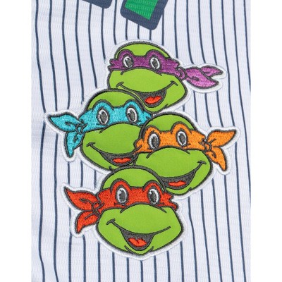 Teenage Mutant Ninja Turtles Donatello Raphael Leonardo Little Boys Mesh Baseball Jersey Button Down Shirt Green / Pinstripe 6 — фото 4