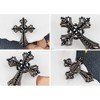 Anna-Kaci Silvery Tone Religious Cross Brooch Sparkling Aquamarine Blue or Victorian Clear Crystal Rhinestones - 4 of 4