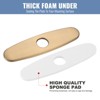 WOWOW 10-Inch Curved Faucet Deck Plate – Stainless Steel Escutcheon Cover - 4 of 4