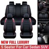 GOTGELIF PU Leather Car Seat Covers Set Universal Fit for 5 Seats, Waterproof & Non-Slip - 3 of 4